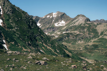 the Caucasus mountains Arkhyz in Sunny day