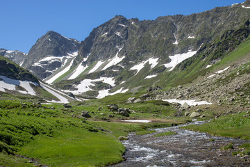 the Caucasus mountains Arkhyz in Sunny day