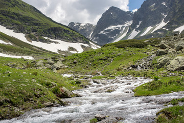 the Caucasus mountains Arkhyz in Sunny day