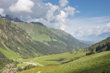 the Caucasus mountains Arkhyz in Sunny day