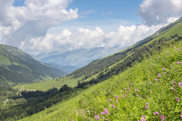 the Caucasus mountains Arkhyz in Sunny day