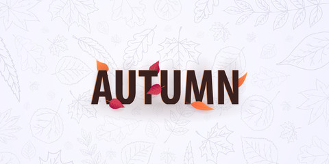 Autumn background with leaves for shopping sale or promo poster and frame leaflet or web banner and social media.