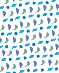 Fototapeta premium watercolor pattern illustration of leaves