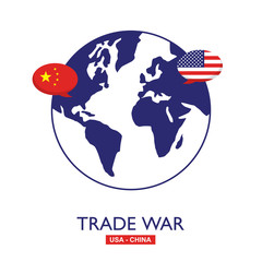 Trade war, USA versus China illustration. America-China tariff business global exchange international.