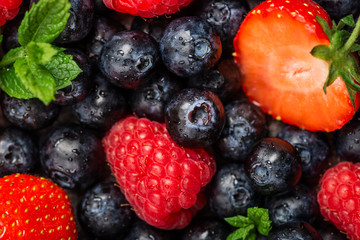 Fresh summer berries such as blueberries, strawberries, raspberries