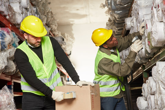 Worker as a packer and as a warehouse specialist