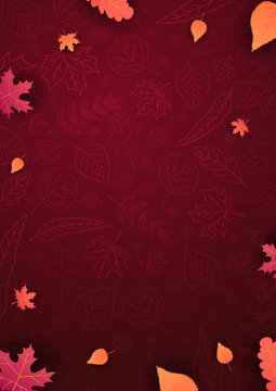 Autumn background with leaves for shopping sale or promo poster and frame leaflet or web banner and social media.