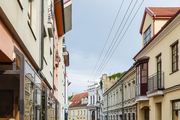 VILNIUS, LITHUANIA - September 2, 2017: Street view of downtown in Vilnius city, Lithuanian
