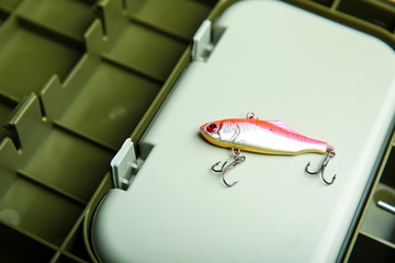 fishing lure on fishing box