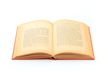 Obraz premium open vintage book isolated on a white background .