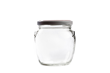  empty glass jar for conservation, isolated on white background - Image