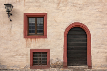 Fototapeta na wymiar facades of old historic buildings, castles, European-style