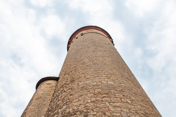 old castle tower leaving for the sky