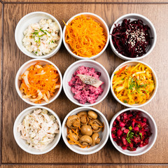 different kinds of salad