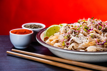 Pad thai - grilled meat and noodles