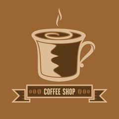 Coffee shop logo design template. Vector illustration