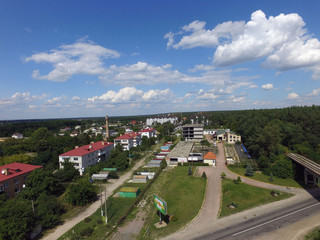 Aerial view of the Saburb landscape (drone image).Kiev Region
