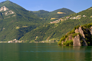 lake in Italy,Iseo,tourism,landscape,panorama,view,nature, mountain, summer,