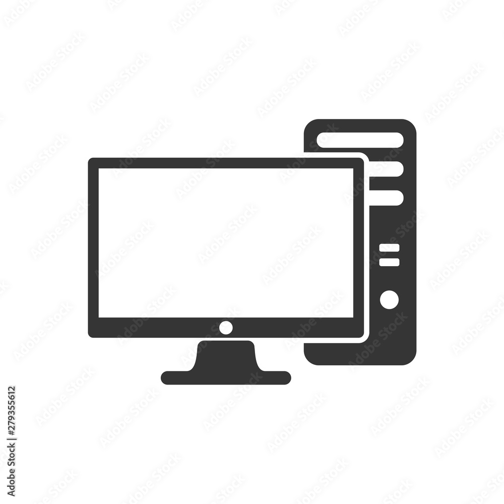 Poster PC icon template color editable. PC symbol vector sign isolated on white background. Simple logo vector illustration for graphic and web design.
