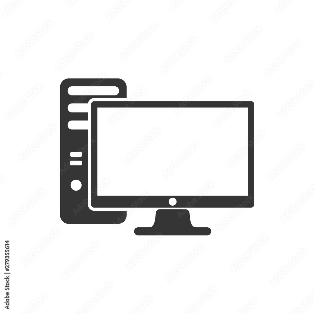Leinwandbilder PC icon template color editable. PC symbol vector sign isolated on white background. Simple logo vector illustration for graphic and web design.