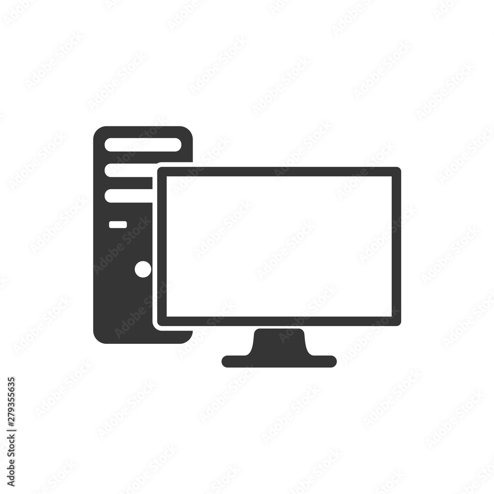 Leinwandbilder PC icon template color editable. PC symbol vector sign isolated on white background. Simple logo vector illustration for graphic and web design.