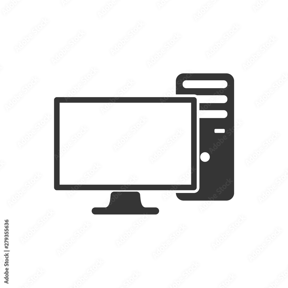 Leinwandbilder pc icon template color editable. pc symbol vector sign isolated on white background. simple logo vec