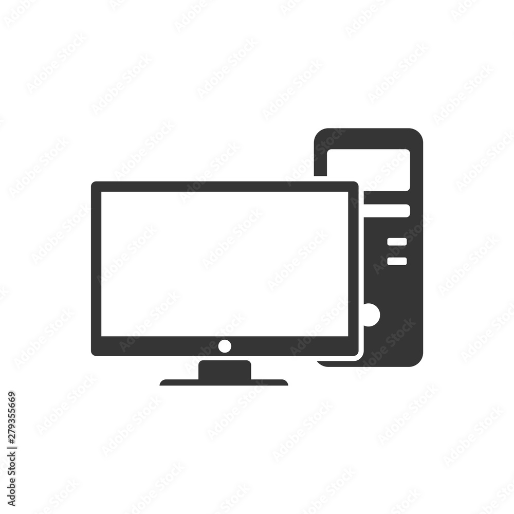 Fototapete pc icon template color editable. pc symbol vector sign isolated on white background. simple logo vec