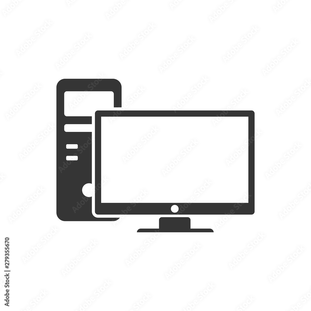 Leinwandbilder pc icon template color editable. pc symbol vector sign isolated on white background. simple logo vec