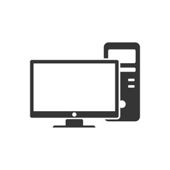 PC icon template color editable. PC symbol vector sign isolated on white background. Simple logo vector illustration for graphic and web design.