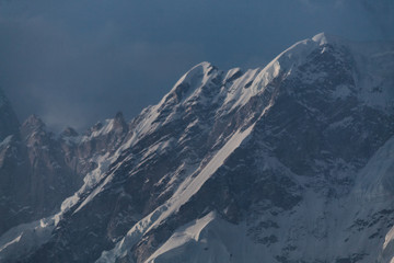 View of the snow covered mountains in Kedarnath, Uttarakhand, India