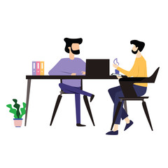 Man Working Vector Template Design Illustration