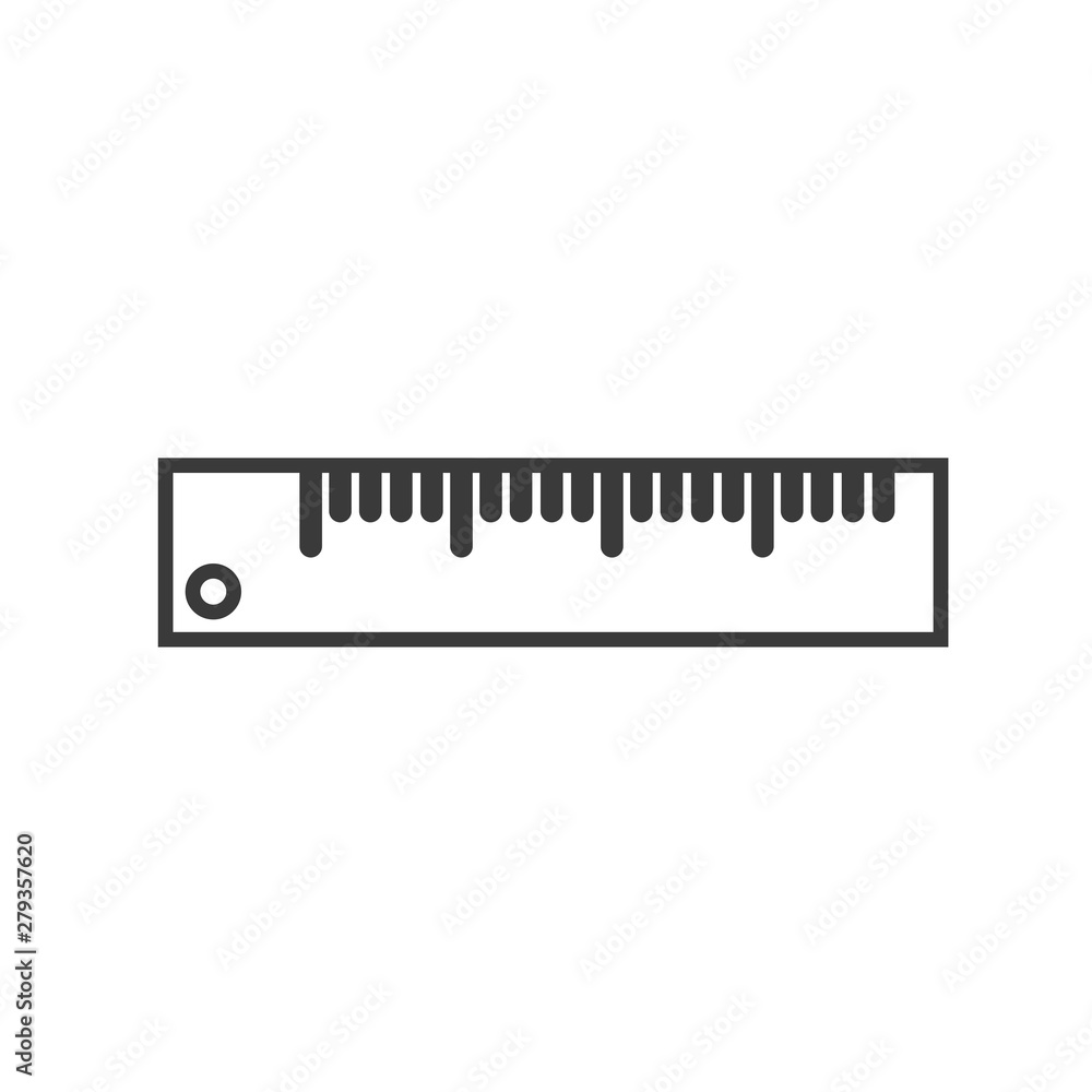Poster Ruler icon template color editable. Measurement ruler symbol vector sign isolated on white background. Simple logo vector illustration for graphic and web design.