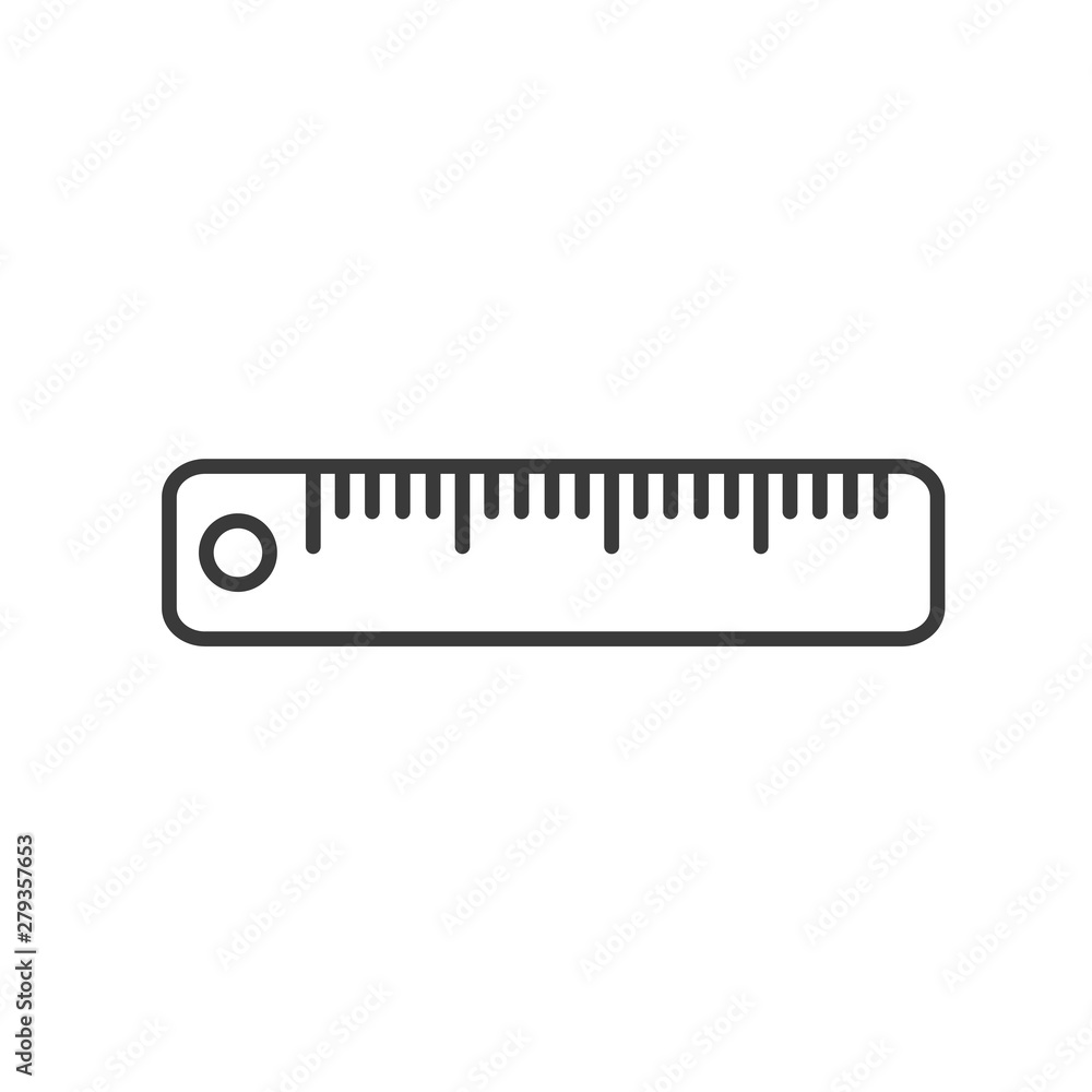 Aufkleber Ruler icon template color editable. Measurement ruler symbol vector sign isolated on white background. Simple logo vector illustration for graphic and web design.