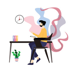 Man Working Vector Template Design Illustration