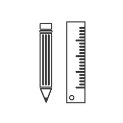 Pencil and ruler icon template color editable vector sign isolated on white background.