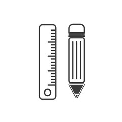 Pencil and ruler icon template color editable vector sign isolated on white background.