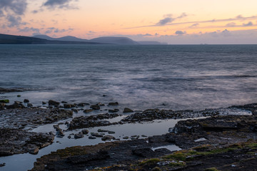 Obraz premium Downpatrick Head in Ireland, evening shots, sunset