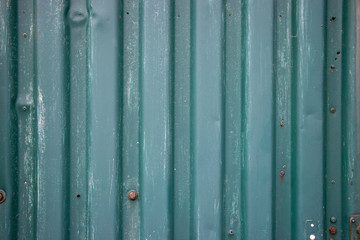 Blue corrugated metal surface texture background