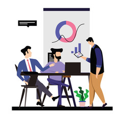 Man Working Vector Template Design Illustration