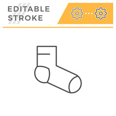 Obraz na płótnie Canvas Sock editable stroke line icon