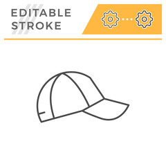 Fototapeta premium Baseball cap editable stroke line icon