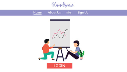 Landing Page Man Working Vector Template Design Illustration