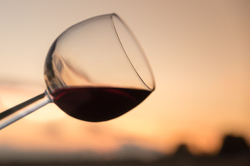 Wine at sunset