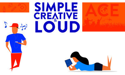 Naklejka premium Simple Creative and Loud