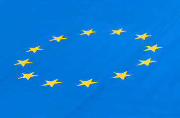 EU flag, tilted banner European Union