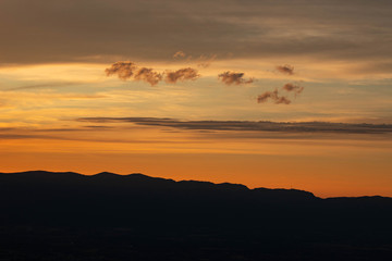 Sunset and paraglider