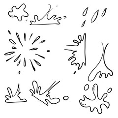 hand drawn doodle water splatter drop liquid illustration vector