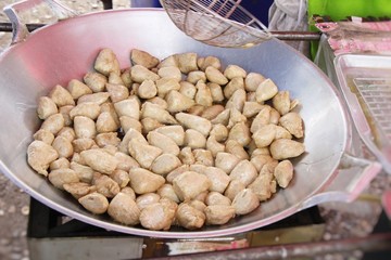 Fried meatballs is delicious at street food