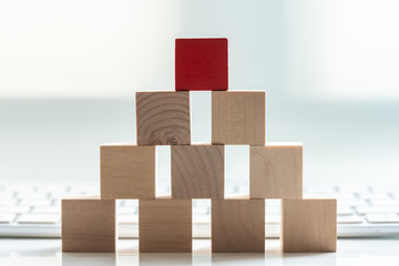 Building Blocks on table with white background