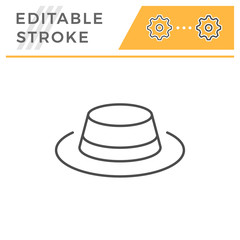 Hat editable stroke line icon